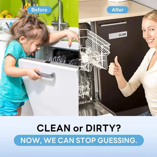 Alt view image 3 of 6 - Dishwasher Magnet Clean Dirty Sign, Upgrade Super Strong Clean Dirty Magnet for Dishwasher, Large Text Easy to Read Non-Scratch Magnetic Indicator Kitchen Decor, Silver