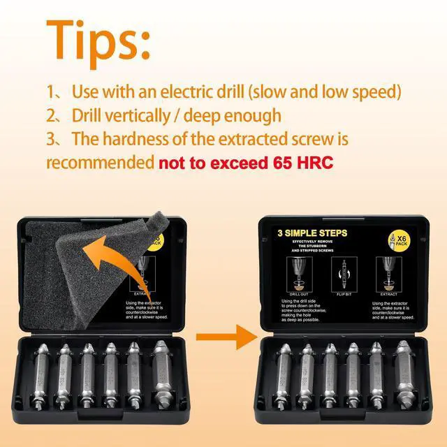 Alt view image 2 of 7 - Screw Extractor Set Stocking Stuffers for Men Adults Tools Gadgets | Bolt Extractor Kit Christmas Valentines Fathers Day Birthday Gifts for Boyfriend Dad Him