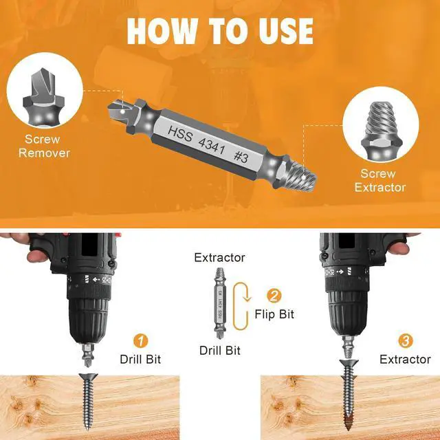 Alt view image 4 of 7 - Screw Extractor Set Stocking Stuffers for Men Adults Tools Gadgets | Bolt Extractor Kit Christmas Valentines Fathers Day Birthday Gifts for Boyfriend Dad Him