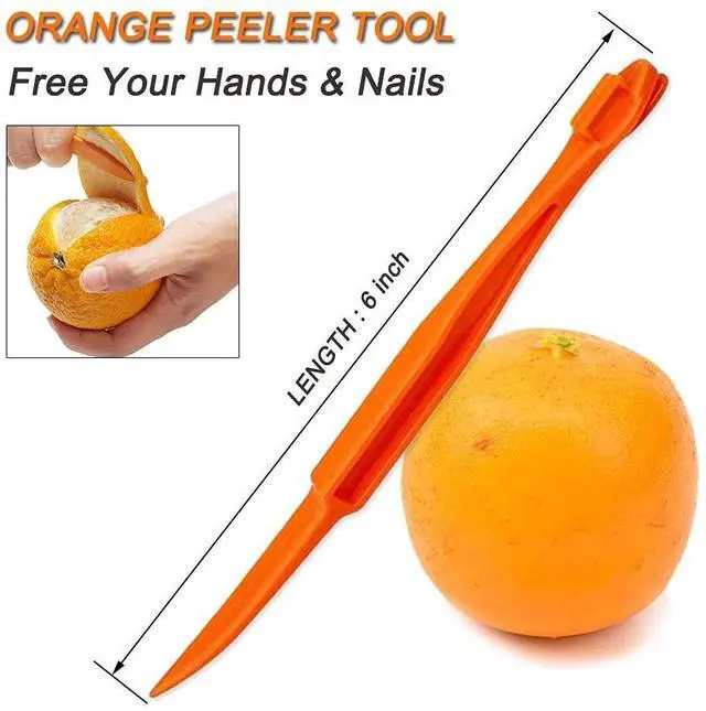 Alt view image 2 of 7 - Orange Peeler Tools - Plastic Orange Peeler Citrus Remover Easy Open Lemon Citrus Peel Cutter Vegetable Slicer Fruit Tools Kitchen Gadgets (Orange 2 Pack)