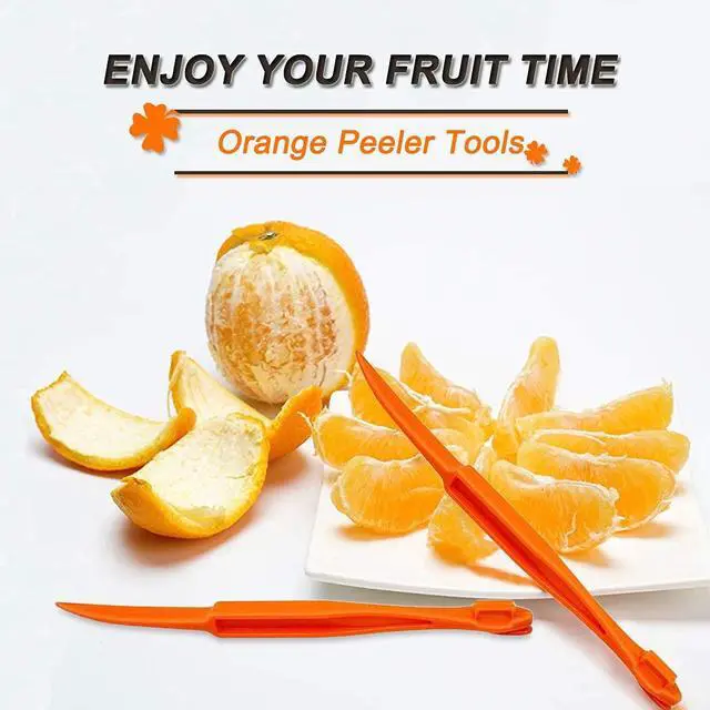 Alt view image 3 of 7 - Orange Peeler Tools - Plastic Orange Peeler Citrus Remover Easy Open Lemon Citrus Peel Cutter Vegetable Slicer Fruit Tools Kitchen Gadgets (Orange 2 Pack)