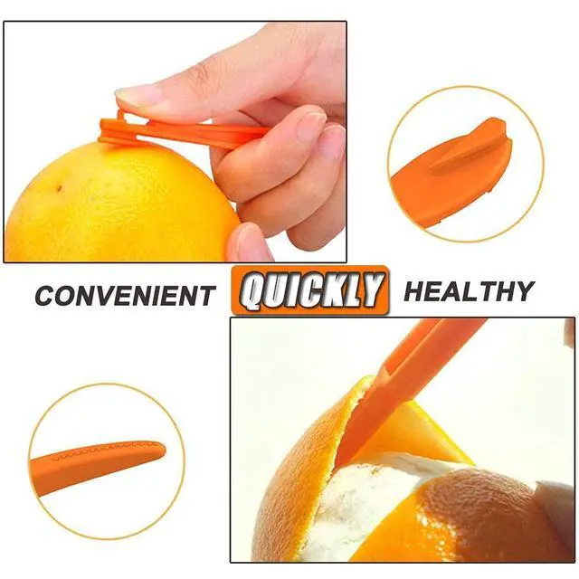 Alt view image 4 of 7 - Orange Peeler Tools - Plastic Orange Peeler Citrus Remover Easy Open Lemon Citrus Peel Cutter Vegetable Slicer Fruit Tools Kitchen Gadgets (Orange 2 Pack)