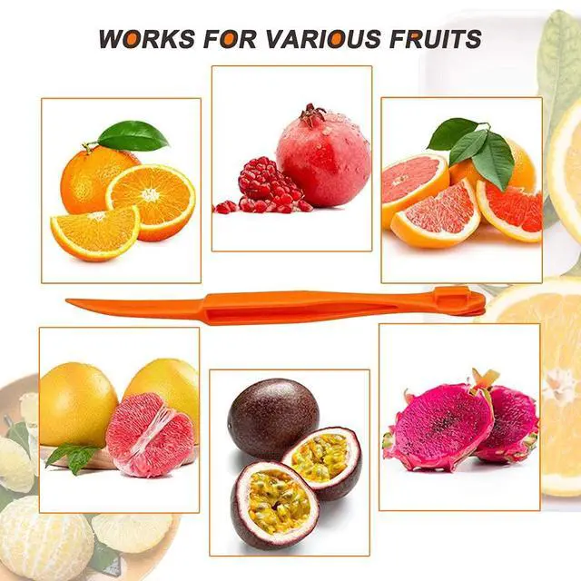 Alt view image 5 of 7 - Orange Peeler Tools - Plastic Orange Peeler Citrus Remover Easy Open Lemon Citrus Peel Cutter Vegetable Slicer Fruit Tools Kitchen Gadgets (Orange 2 Pack)