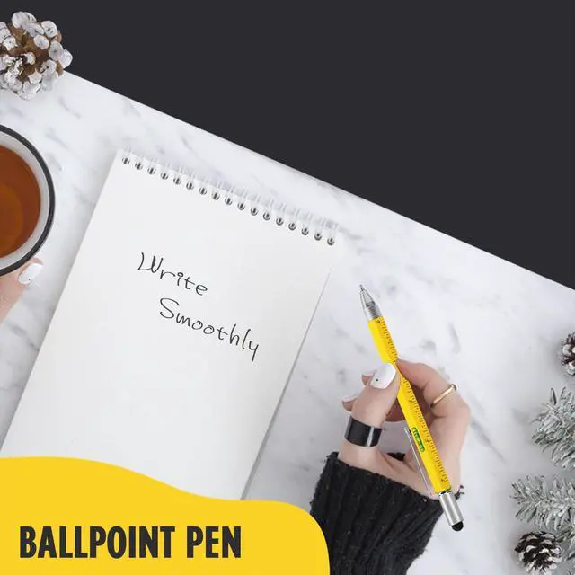 Alt view image 5 of 7 - Cool Pen Gifts for Men, 6-in-1 Multi Tool Tech Pen Gadgets Tools for Men, Personalized Gifts for Him, Funny Gift for Christmas, Father's Day Valentines or Birthdays Gifts (Yellow)