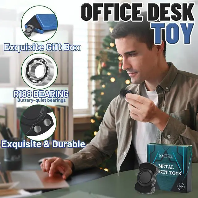 Alt view image 4 of 6 - 3-in-1 Fidget Spinner Toy for Adult Metal Slider Clicker Spinner Magnetic for Adult Men Office Desk Toy Stress Anxiety Relief ADHD Magnet EDC Cool Gadget Gifts Easter Basket Stuffer - Silver