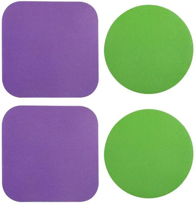 Main image of 4pcs Jar Opener Gripper Pad for Seniors with Weak Hands, Rubber | Multi-function Silicone Bottle Opener Lid Cap Rubber Gripper Pads Kitchen Coasters Gadgets, Green, Purple
