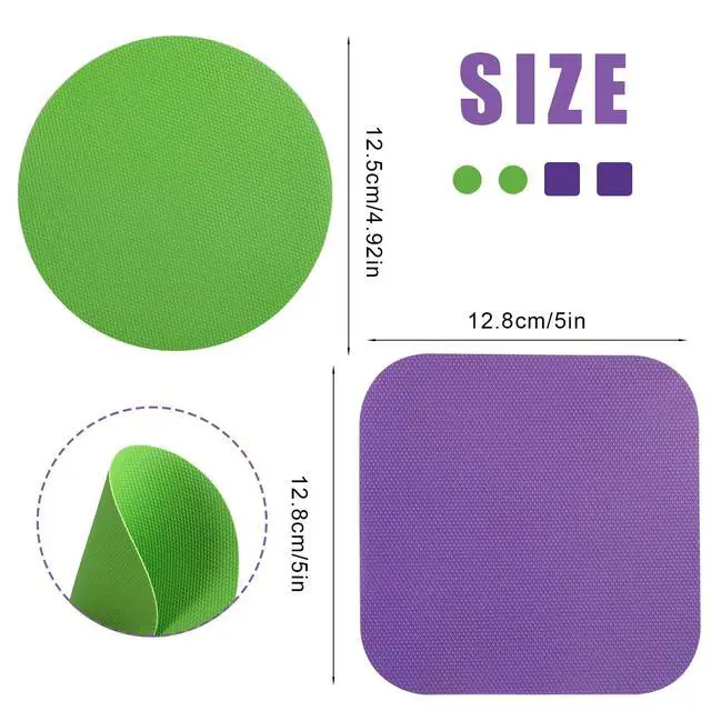 Alt view image 2 of 7 - 4pcs Jar Opener Gripper Pad for Seniors with Weak Hands, Rubber | Multi-function Silicone Bottle Opener Lid Cap Rubber Gripper Pads Kitchen Coasters Gadgets, Green, Purple