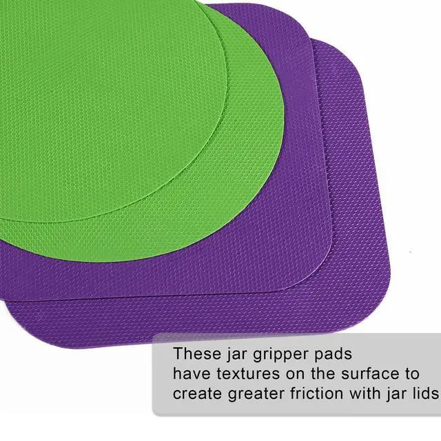 Alt view image 4 of 7 - 4pcs Jar Opener Gripper Pad for Seniors with Weak Hands, Rubber | Multi-function Silicone Bottle Opener Lid Cap Rubber Gripper Pads Kitchen Coasters Gadgets, Green, Purple