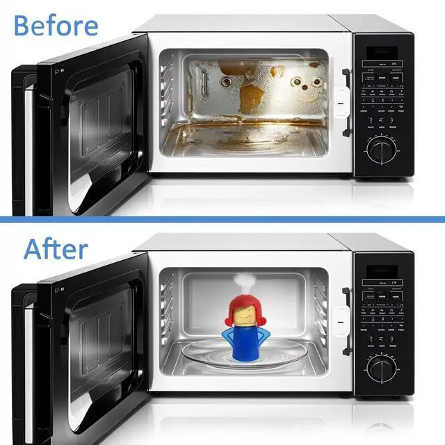 Alt view image 4 of 7 - Microwave Cleaner Microwave Oven Cleaner High Temperature Steam Cleaning Equipment Tool Fridge Deodorized Easily Crud Steam Cleans Add Vinegar and Water Angry Mama (Blue)