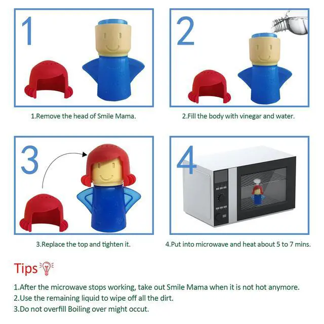 Alt view image 3 of 7 - Microwave Cleaner Microwave Oven Cleaner High Temperature Steam Cleaning Equipment Tool Fridge Deodorized Easily Crud Steam Cleans Add Vinegar and Water Angry Mama (Blue)