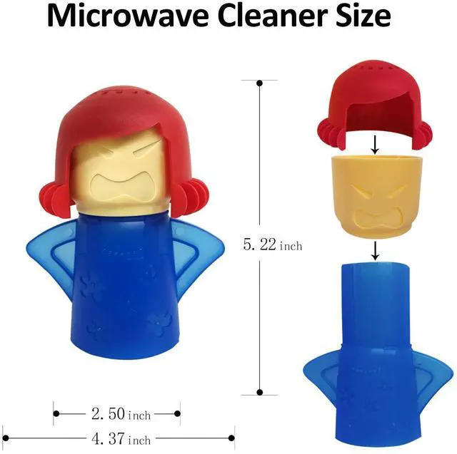 Alt view image 5 of 7 - Microwave Cleaner Microwave Oven Cleaner High Temperature Steam Cleaning Equipment Tool Fridge Deodorized Easily Crud Steam Cleans Add Vinegar and Water Angry Mama (Blue)