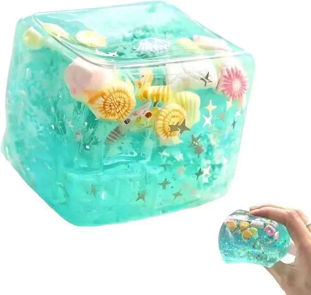Main image of Soft Maltose Slow Rebound Stress Relief Cube, Seashell Shaped Squeeze Decompression Gadget, Portable Squishy Stress Balls for Adults, Ideal for Office, Home & Party Use