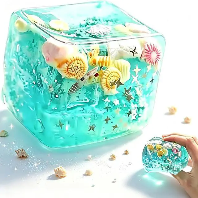 Alt view image 4 of 4 - Soft Maltose Slow Rebound Stress Relief Cube, Seashell Shaped Squeeze Decompression Gadget, Portable Squishy Stress Balls for Adults, Ideal for Office, Home & Party Use