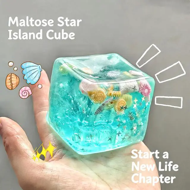 Alt view image 3 of 4 - Soft Maltose Slow Rebound Stress Relief Cube, Seashell Shaped Squeeze Decompression Gadget, Portable Squishy Stress Balls for Adults, Ideal for Office, Home & Party Use