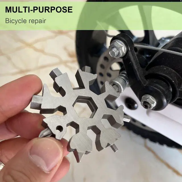 Alt view image 3 of 7 - Stocking Stuffers for Men, 18 in 1 Snowflake Multi Tool, Stainless Steel Snowflake Multitool, Cool Gadgets for Outdoor Travel Camping Daily Silver