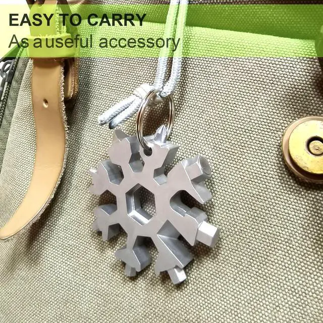 Alt view image 6 of 7 - Stocking Stuffers for Men, 18 in 1 Snowflake Multi Tool, Stainless Steel Snowflake Multitool, Cool Gadgets for Outdoor Travel Camping Daily Silver