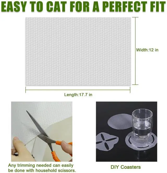 Alt view image 3 of 7 - Refrigerator Liners, 12" x 17.7" Fridge Liner Washable Refrigerator Mats, Home Kitchen Gadgets Accessories Organization Must Haves for Freezer Glass Shelf Shelving Drawers Cupboard Cabinet - 7 Pack