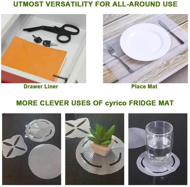 Alt view image 7 of 7 - Refrigerator Liners, 12" x 17.7" Fridge Liner Washable Refrigerator Mats, Home Kitchen Gadgets Accessories Organization Must Haves for Freezer Glass Shelf Shelving Drawers Cupboard Cabinet - 7 Pack