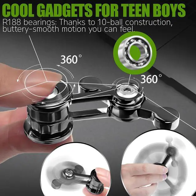 Alt view image 2 of 6 - Fidget Spinner Toy for Adult Cool Gadgets Gifts for Teen Boy Metal Silent Figette Office Desk Toy Anxiety Stress Relief Item Quiet Calming Down Autism ADHD Tools Valentines Day Gifts for Him Men