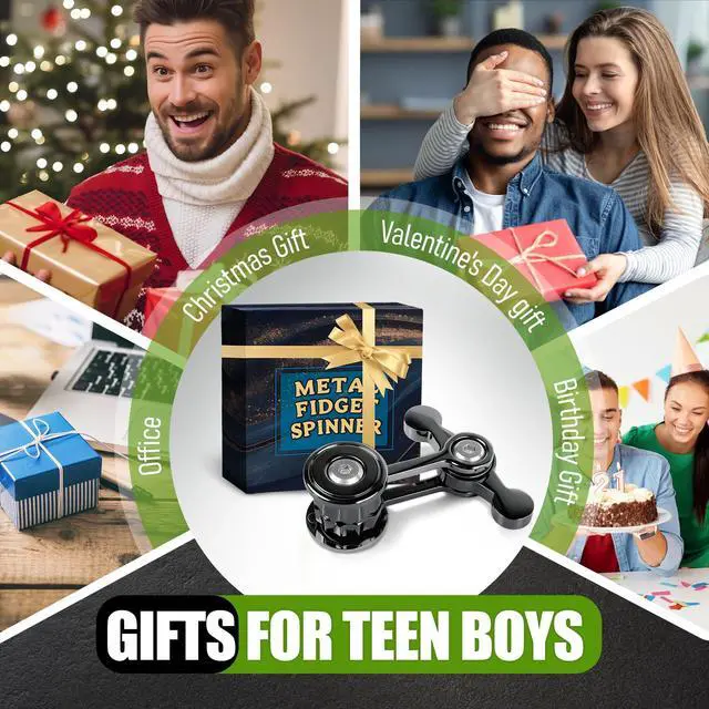 Alt view image 6 of 6 - Fidget Spinner Toy for Adult Cool Gadgets Gifts for Teen Boy Metal Silent Figette Office Desk Toy Anxiety Stress Relief Item Quiet Calming Down Autism ADHD Tools Valentines Day Gifts for Him Men