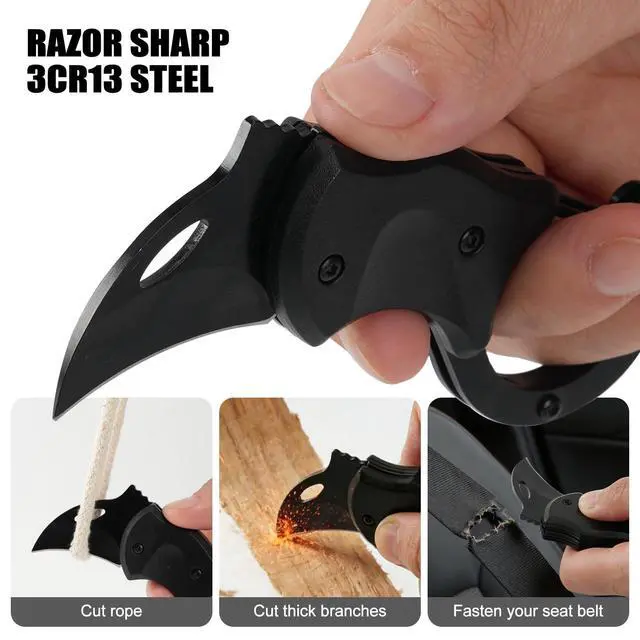 Alt view image 3 of 7 - Keychain Tool - Mini Box Cutter, Compact EDC & Package Opener for Men, Multi-Function Camping Fishing Hiking Gadget, Gifts for Brother Husband (Black)