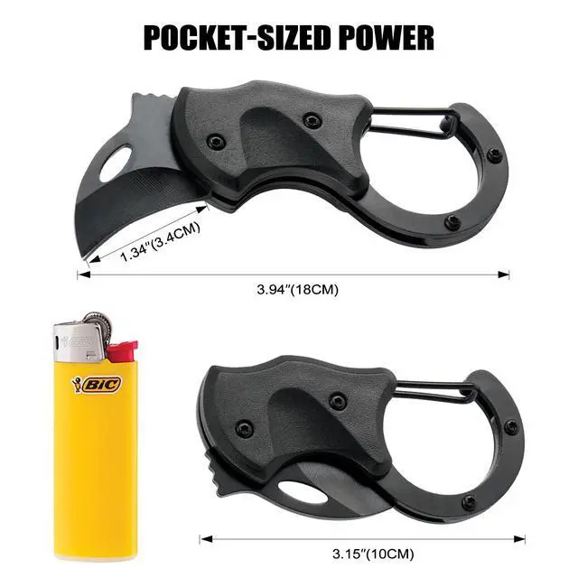 Alt view image 6 of 7 - Keychain Tool - Mini Box Cutter, Compact EDC & Package Opener for Men, Multi-Function Camping Fishing Hiking Gadget, Gifts for Brother Husband (Black)