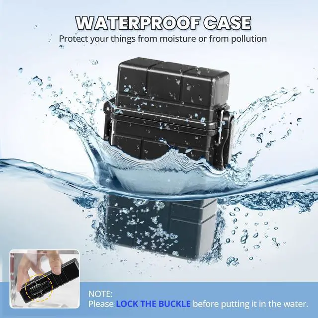 Alt view image 2 of 7 - Waterproof Case, Airtight Holder Case, EDC Survival Container | 20 Capacity for Whole Package 84-100mm Size, Match Seal Storage, Dry Box for Fishing Kit, Cool Gadgets for Men Women Camping