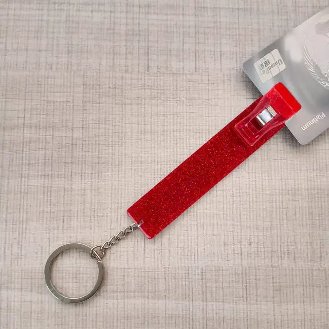 Alt view image 6 of 6 - Newest Upgraded 2PCS Credit Card Puller, Cute Debit Bank Card Grabber for Long Nails ATM Keychain Women with Plastic Clip (Red + Red)