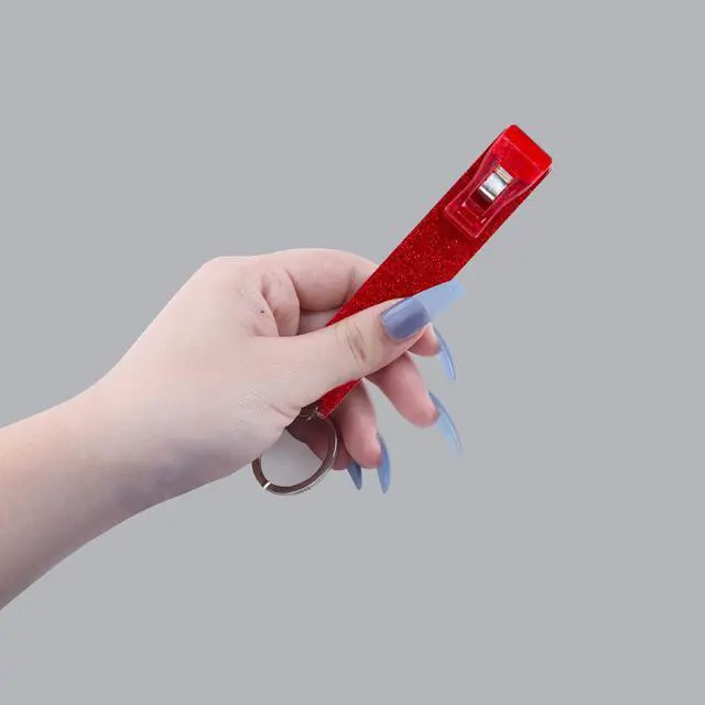 Alt view image 5 of 6 - Newest Upgraded 2PCS Credit Card Puller, Cute Debit Bank Card Grabber for Long Nails ATM Keychain Women with Plastic Clip (Red + Red)