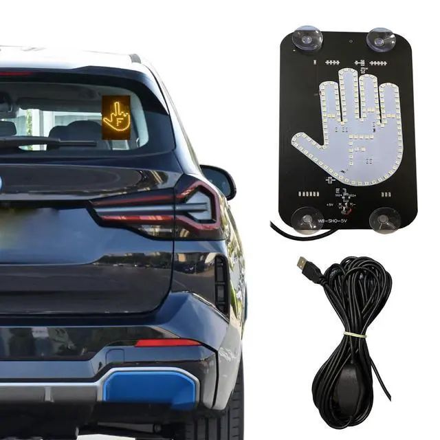 Alt view image 4 of 7 - LED Middle Finger Sign for Car, Truck, Thank You Lights, Thumb Up Down Light, Cool Car Interior Light to Express Yourself, Cool Funny Car Accessories Gadgets