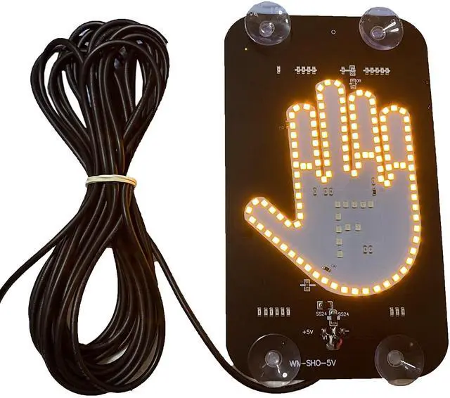 Alt view image 3 of 7 - LED Middle Finger Sign for Car, Truck, Thank You Lights, Thumb Up Down Light, Cool Car Interior Light to Express Yourself, Cool Funny Car Accessories Gadgets