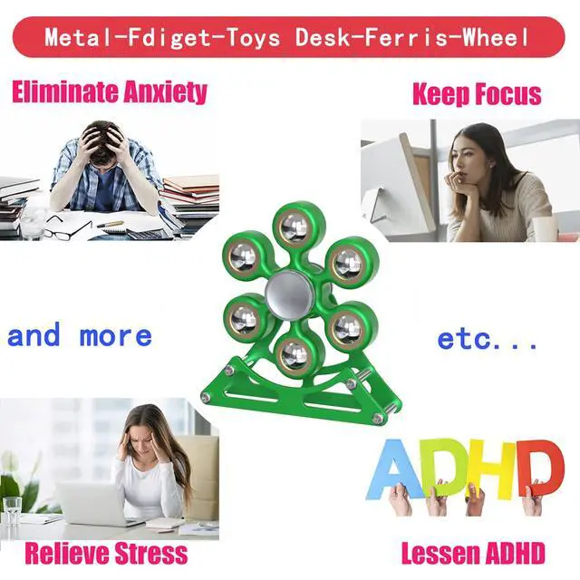 Alt view image 5 of 7 - Desk Toys for Fidget Ferris-Wheel Spinner: 4mins Metal Cool-Gadgets Kinetic-Toy, Cool-Stuff for Kid Children Teen Adult EDC-Toy, ADHD Tools Stress Relief for Office Home School Men Woman Christmas