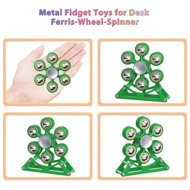 Alt view image 4 of 7 - Desk Toys for Fidget Ferris-Wheel Spinner: 4mins Metal Cool-Gadgets Kinetic-Toy, Cool-Stuff for Kid Children Teen Adult EDC-Toy, ADHD Tools Stress Relief for Office Home School Men Woman Christmas