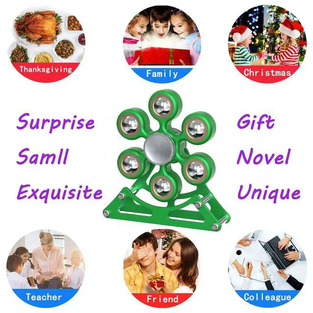 Alt view image 6 of 7 - Desk Toys for Fidget Ferris-Wheel Spinner: 4mins Metal Cool-Gadgets Kinetic-Toy, Cool-Stuff for Kid Children Teen Adult EDC-Toy, ADHD Tools Stress Relief for Office Home School Men Woman Christmas