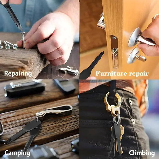 Alt view image 5 of 6 - for men, Portable 4-in-1 Pocket Screwdriver Keychain Multitool, a Cool Gadget Perfect for Dads, Husb