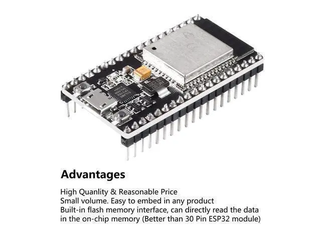 Alt view image 3 of 5 - 6Pcs ESP32 Development Board WiFi + Bluetooth Microcontroller Dual Cores ESP-32 ESP-32S Board ESP-WROOM-32 CP2102 Chip 38Pin Narrow Version 2 in 1 Dual Core Low Power Consumption ESP-32S
