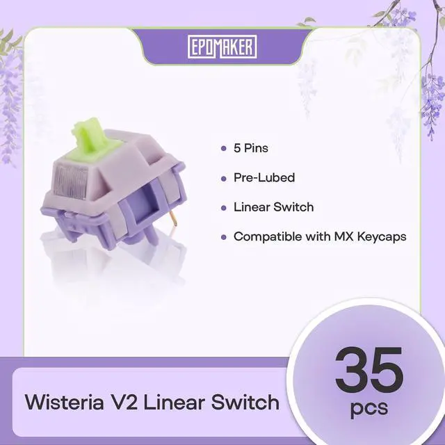 Alt view image 7 of 7 - X Aula F99 PRO Wireless Gaming Keyboard Nimbus Switch+35 Pieces Wisteria V2 Linear 38gf Keyboard Switches Set