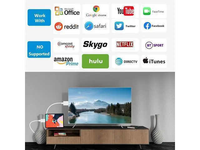 Alt view image 5 of 7 - Lightning to HDMI Cable for iPhone Digital AV Adapter 1080P HD Video Sync Screen Connector iPhone to HDMI for TV Projector Monitor 6.6FT
