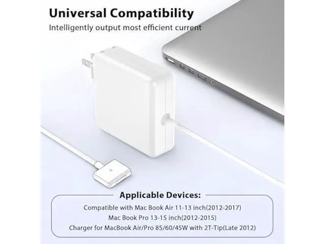 Alt view image 5 of 6 - 85W Charger for MacBook Pro,Charger Adapter with Fast Charging,Replacement AC 2T-Tip Connector Power Adapter,Laptop Charger Compatible with MacBook pro & Air 13 inch-15 inch Retina After Mid 2012
