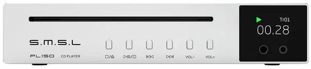 Main image of SMSL PL150 CD Player High Power CS43198 D/A chip, Standard/MQA-CD/HDCD CDs, with RCA/3.5mm & 4.4mm Headphone/Optical/Coaxial Output, for Vehicle/Laptop/TV/PC, CD Player Amp with Remote Control(Silver)