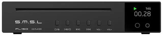 Main image of SMSL PL150 CD Player High Power CS43198 D/A chip, Standard/MQA-CD/HDCD CDs, with RCA/3.5mm & 4.4mm Headphone/Optical/Coaxial Output, for Vehicle/Laptop/TV/PC, CD Player Amp with Remote Control (Black)