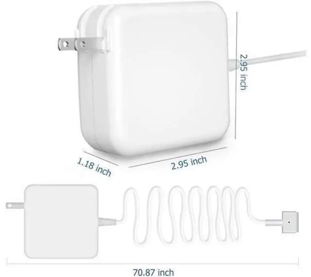 Alt view image 3 of 5 - Mac Book Air Charger Replacement 45W T-Tip AC Power Adapter for Charging Mac Book Air 11-inch and 13-inch