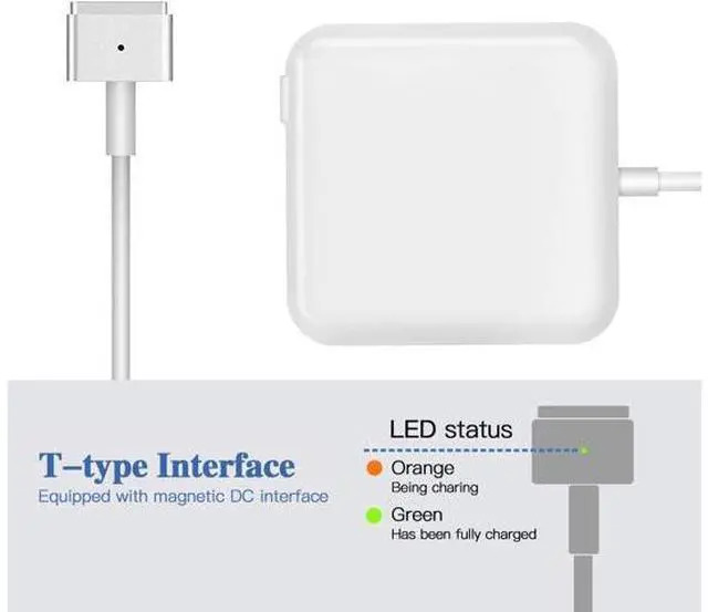 Alt view image 4 of 5 - Mac Book Air Charger Replacement 45W T-Tip AC Power Adapter for Charging Mac Book Air 11-inch and 13-inch