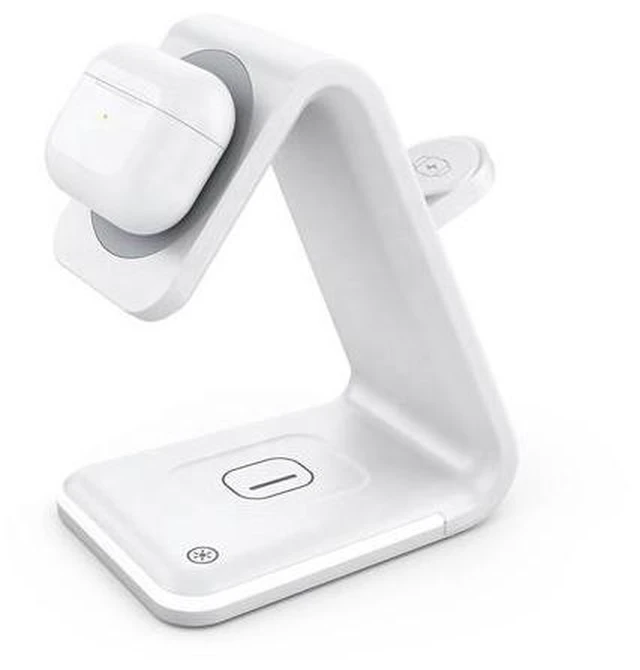Alt view image 2 of 6 - 15W 3-in-1 Magnetic Wireless Charger for Apple iPhone and Watch Black