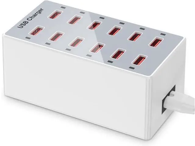 Main image of USB Charger 12-Ports USB Charging Station for Multiple Devices USB Wall Charger Power Hub Strip Smart Plug Charging Dock Block for iPhone Xs/XR,iPad,iPod,Galaxy S9/S8,Laptops and Smart Phones 60W