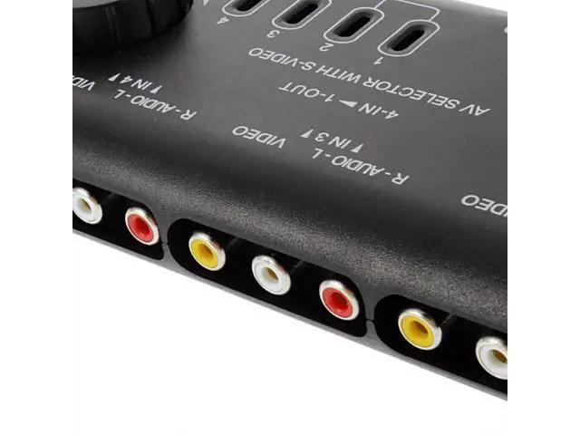 Alt view image 4 of 5 - 4 in 1 Out AV RCA Switch Box AV Audio Video Signal Switcher Splitter 4 Way Selector with RCA Cable For Television DVD VCD TV