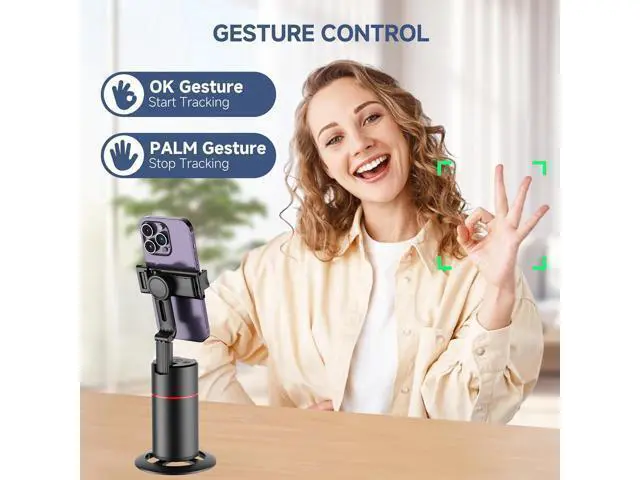 Alt view image 5 of 7 - Auto Face Tracking Tripod, No App, Smart Shooting Phone Holder with Remote, 360° Rotation Body Phone Camera Mount with Phone Holder Body Smart Tracking Tripod for Vlog/TIK Tok, Rechargeable Battery