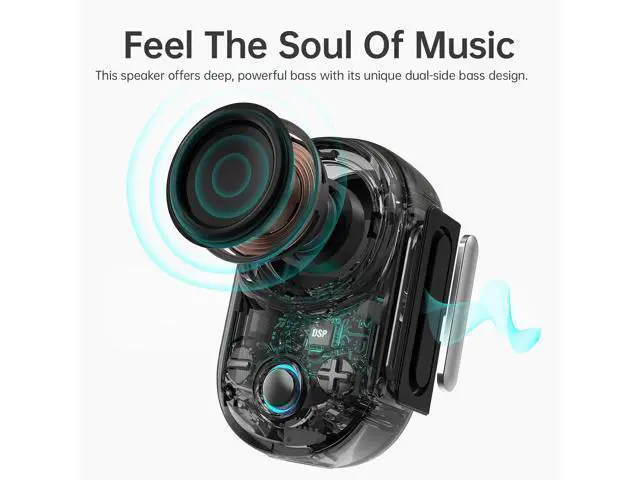 Alt view image 4 of 7 - Divoom Itour-S Portable Mini Wearable Bluetooth Speaker, Big Audio and Punchy Bass,Clip-On Design, IP67 Waterproof and Dustproof,10 Hours Playtime,Speaker for Home Travel Office and Outdoors (Black)