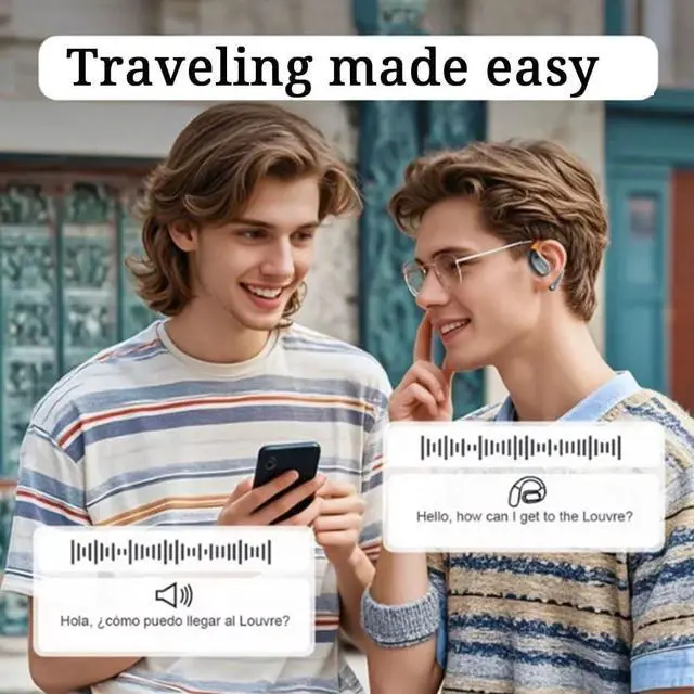 Alt view image 4 of 7 - Aviorra Ai Translator Earbuds, Verbabuds Ai Translator Earbuds Real Time, Earbud Translator in Real Time, Multi-Language Smart Translation Bluetooth Headset, 144 Ai Language Translator (White)