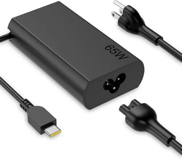 Main image of New Slim 65W USB C Laptop Charger Compatible with ThinkPad T480s T580s T490 E480 E580 X1Carbon X13 Chromebook 2nd Gen Yoga Slim Type C Fast Charging Computer Power Cord